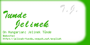 tunde jelinek business card