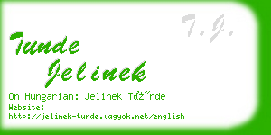 tunde jelinek business card